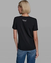 Karl Lagerfeld Paris Women's Crewneck Eiffel Tower T-Shirt