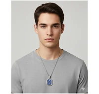 Metallo Stainless Steel, Compass w/ Black Cz Necklace