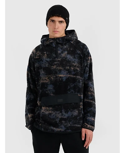 4F Men's regular fleece with hood - multicolour
