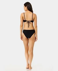 California Waves Womens Solid Popcorn Scrunch Texture Scoop Neck Swim Bralette Macys Exclusive Low Rise Bottoms