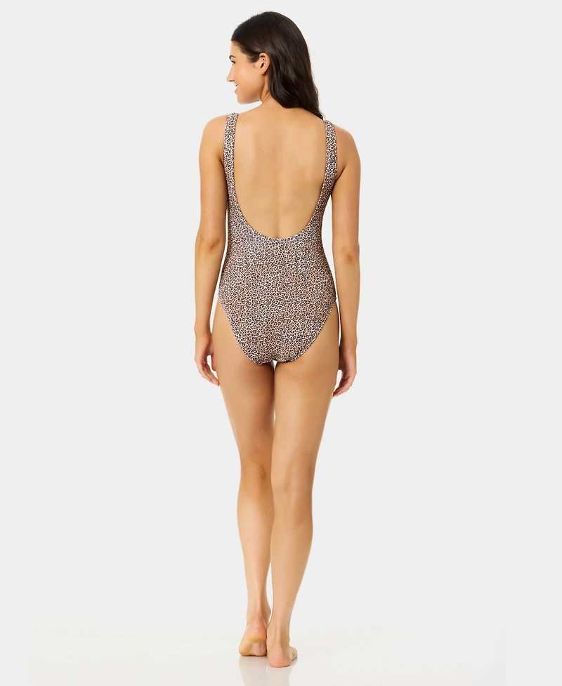 California Waves Women's Wild Cat Print One-Piece Swimsuit