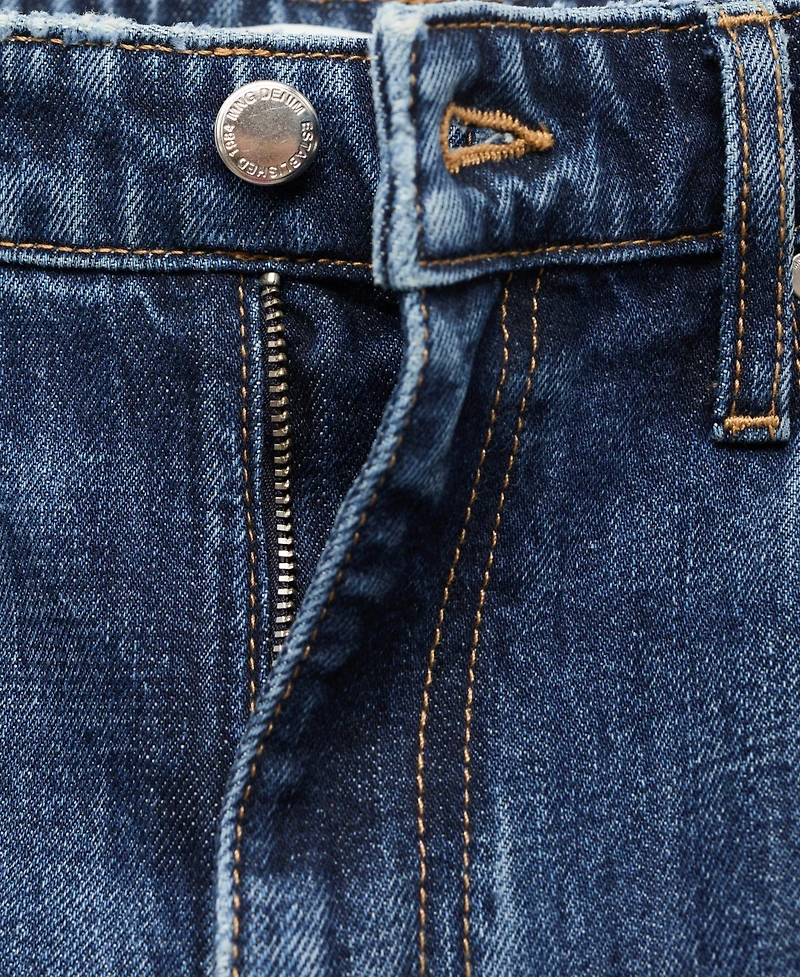 Mango Women's Slit Straight-Leg Jeans