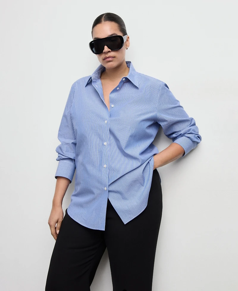 Mango Women's Cotton And Lyocell Blend Straight Shirt