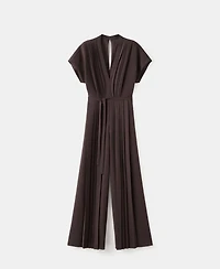Mango Women's Belt Pleated Jumpsuit