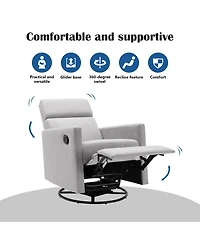 Boyel Living Modern Upholstered Nursery Chair Rocker Plush Seating Glider Swivel Recliner Chair