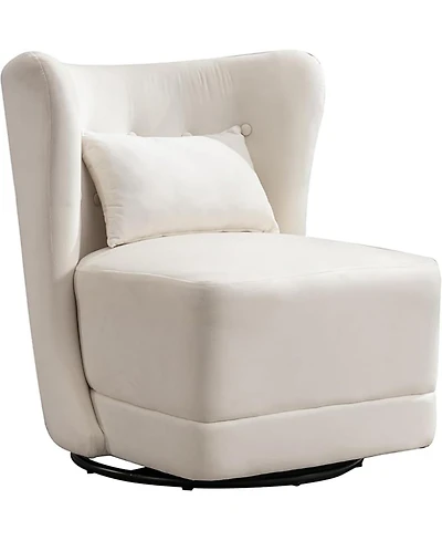 Boyel Living Modern Armless Chair, 360° Swivel Lounge Chair with Back Pillow, for Living Room Bedroom
