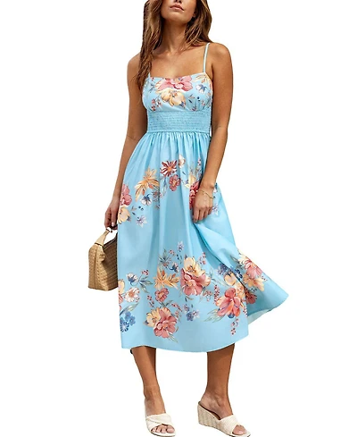 Cupshe Women's Square-Neck Sleeveless Woven Maxi Dress