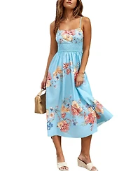 Cupshe Women's Square-Neck Sleeveless Woven Maxi Dress