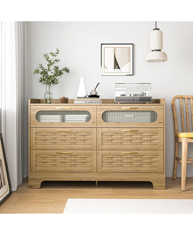 Boyel Living 6 Drawer Dresser for Bedroom and Multi-Purpose Storage