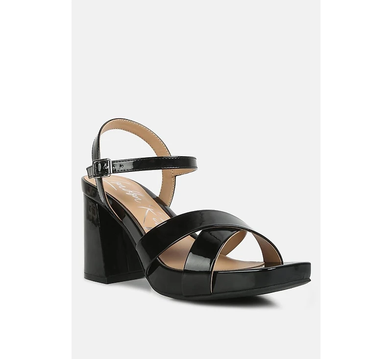 London Rag Womens Baxter Criss Cross Block Sandals