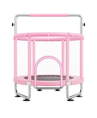 Mecale Kids Trampoline, 55", Indoor/Outdoor w/ Enclosure Net & Basketball Hoop, for Ages 3