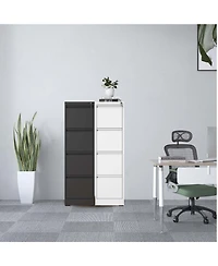 Boyel Living 4 Drawer Metal Vertical File Cabinet with Lock Office Home Steel Vertical File Cabinet for A4 Legal/Letter Size