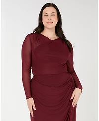 Estelle Plus Size Annalise Mesh Wrap Top