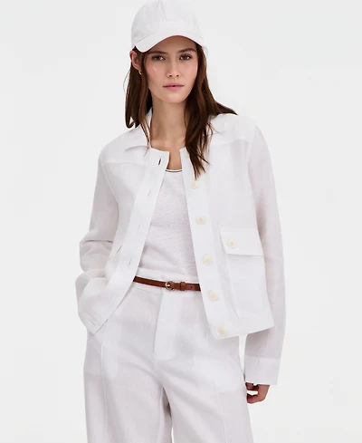 Charter Club Women's Linen-Blend Field Jacket, Created for Macy's