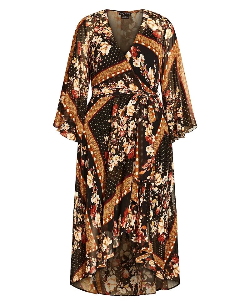 City Chic Women's Falling Floral Maxi Dress