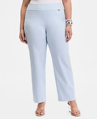 I.n.c. International Concepts Plus Mid-Rise Pull-On Straight-Leg Pants, Created for Macy's