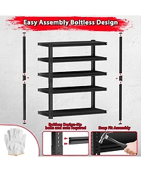 Lovmor 5-Tier 48 in W x 72 in H x 18 in D Adjustable Solid Plate Heavy Duty Metal Shelving Unit