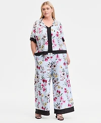 I.n.c. International Concepts Plus Printed Short-Sleeve Button-Front Shirt, Macy's Exclusive