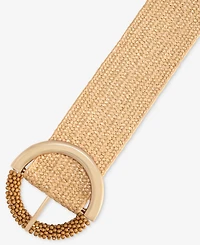 On 34th Half Beaded Buckle Stretch Straw Belt, Macy's Exclusive