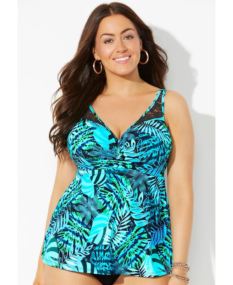 Swimsuits for All Women's Bra Crochet Underwire Tankini Top