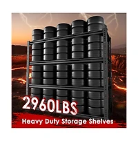 Lovmor -Tier 48 in W x 72 in H x 18 in D Adjustable Solid Plate Heavy Duty Metal Shelving Unit