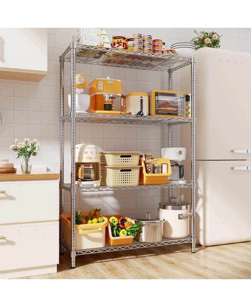 Lovmor 4-Tier 36 in W x 54 in H x 14 in D Height Adjustable Garage Wire Shelving Unit