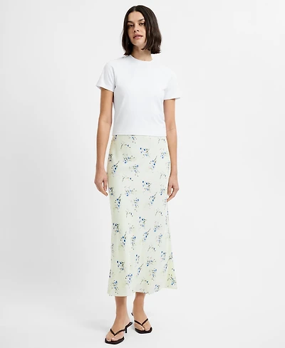 French Connection Women's Elyria Oona Yellow Floral Shift Midi Skirt