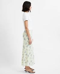 French Connection Women's Elyria Oona Yellow Floral Shift Midi Skirt