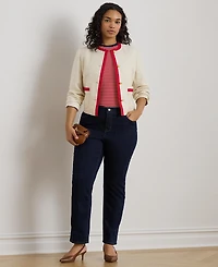 Lauren Ralph Plus Two-Tone Crewneck Blazer