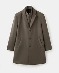 Mango Men's Detachable Inner Collar Wool Coat