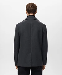 Mango Men's Short Double-Breasted Wool Coat