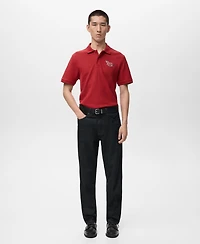 Mango Men's Short-Sleeved Cotton Polo Shirt
