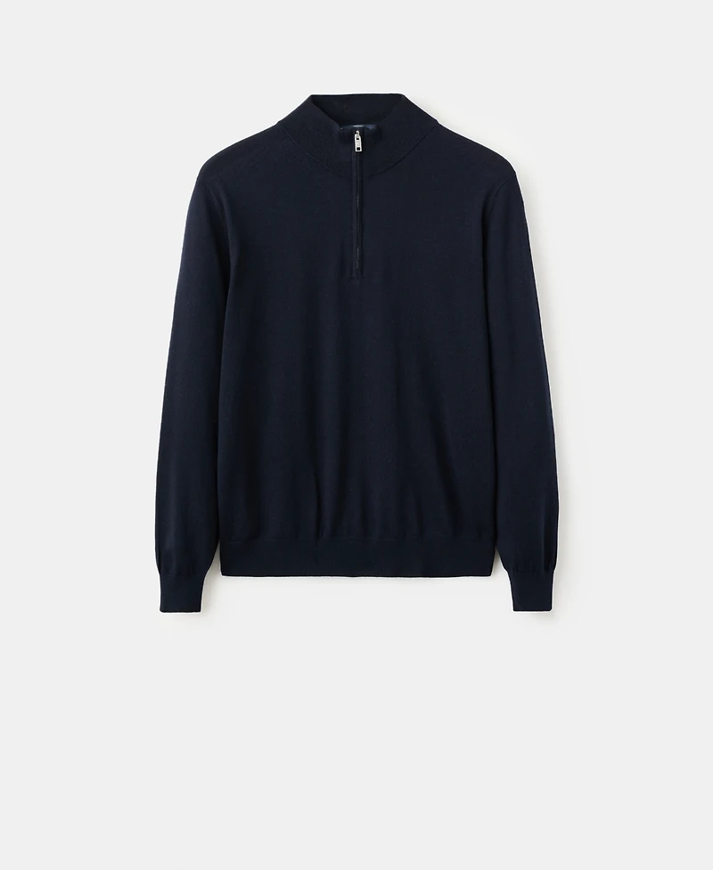 Mango Men's Perkins Collar Merino Wool Sweater