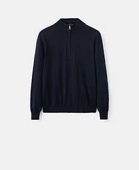 Mango Men's Perkins Collar Merino Wool Sweater