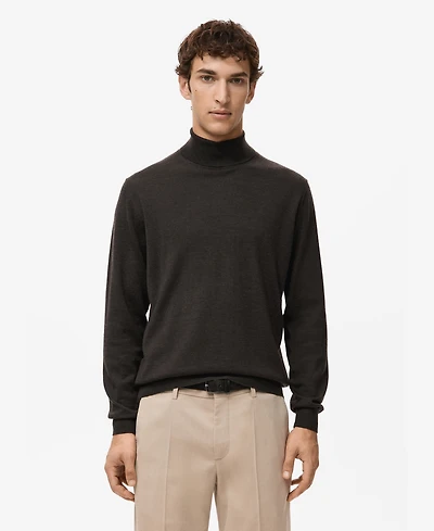 Mango Men's Merino Wool Turtleneck Sweater