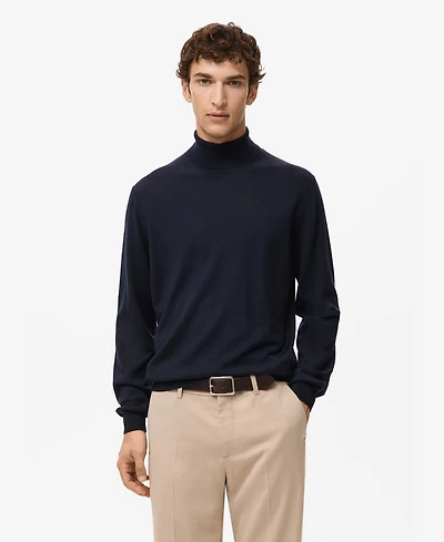 Mango Men's Merino Wool Turtleneck Sweater