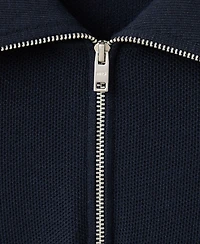 Mango Men's Zipper Collar Microstructure Sweater