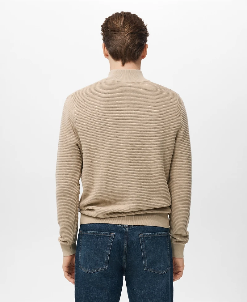 Mango Men's Cotton Structured Sweater