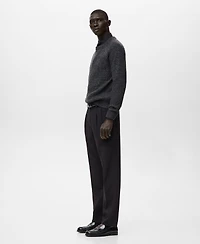 Mango Men's Wool-Blend Rib-Knit Sweater