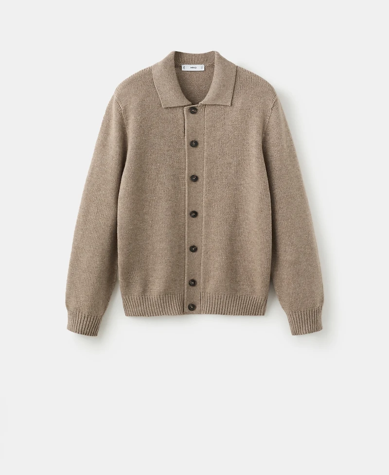 Mango Men's Knitted Wool Blend Cardigan