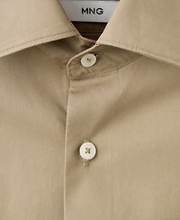 Mango Men's Slim-Fit Lyocell Cotton Shirt