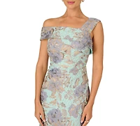 Adrianna Papell Women's Square Neck Floral Mermaid Ball Gown