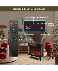 Clihome 24 inch three sided glass electric fireplace with feet