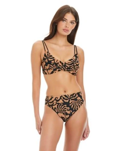 Sanctuary Womens Twist Front Bikini Bra High Rise Bottoms