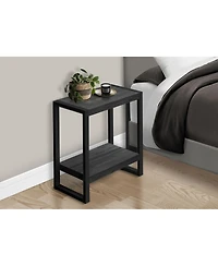 Lovmor Accent Table, Side, End, Nightstand, Lamp, Living Room, Bedroom, Black Laminate, Black Metal, Industrial