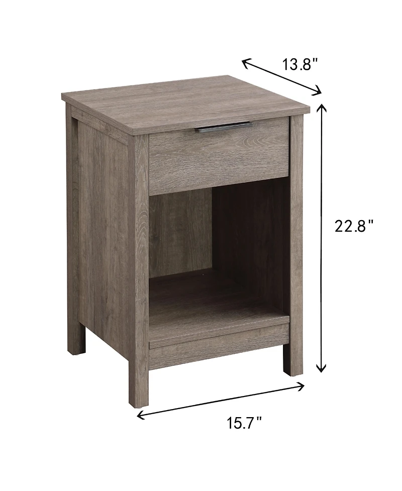 "Cesicia 3-Tier Nightstand with Drawer & Shelf for Bedroom or Living Room"