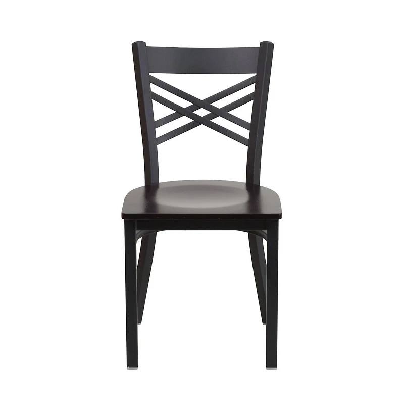 Emma+Oliver X" Back Metal Restaurant Dining Chair