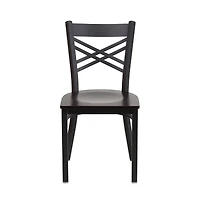 Emma+Oliver X" Back Metal Restaurant Dining Chair