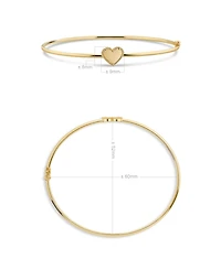 Devata Sweet Heart Bangle Bracelet in 14K Gold, Fits Small to Medium Wrist