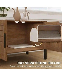 Aostirmotor Cat Litter Box Enclosure with Tall Legs in Brown